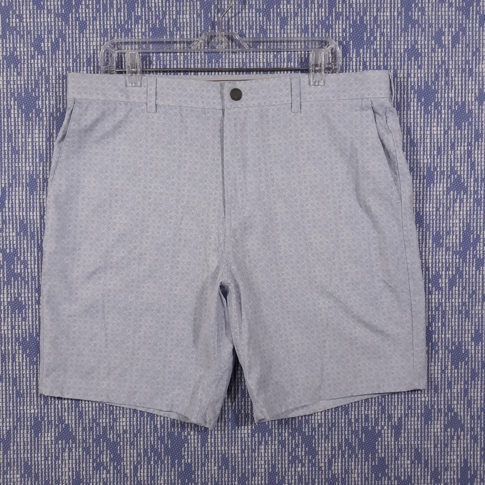 Johnnie-O Hayes Golf Shorts Mens 38 x 9 Blue Magnet Pockets Gripper Waist Preppy
